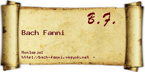 Bach Fanni névjegykártya
