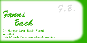 fanni bach business card